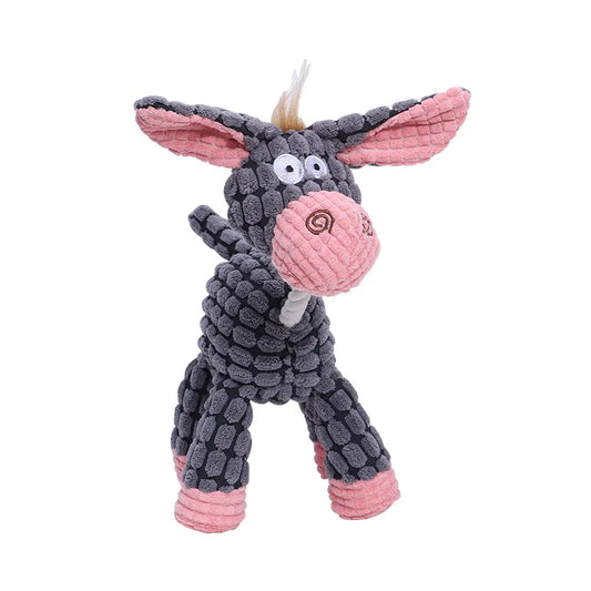 Squeaky Soft Corduroy Dog Toy's Sheep, Dog, Donkey