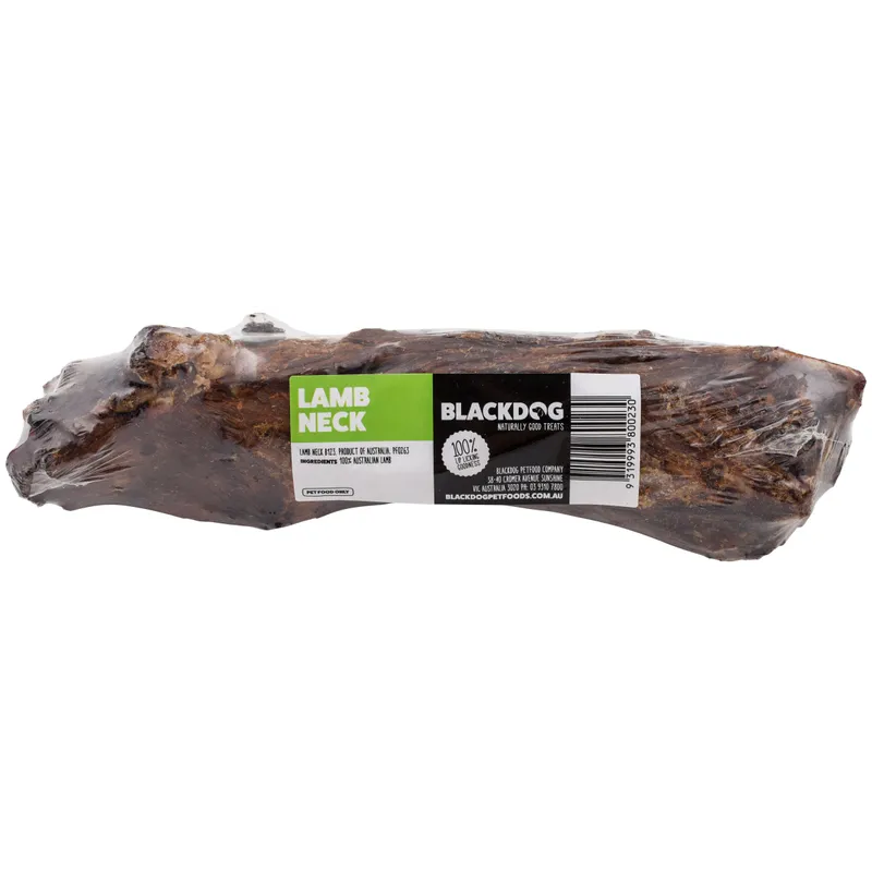 Blackdog Lamb Neck Pack natural long lasting dog chew pack for enrichment and chewing satisfaction.