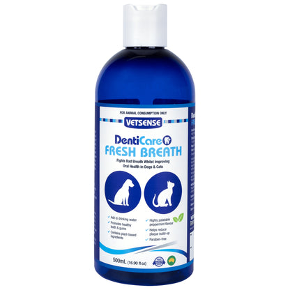 Vetsense DentiCare Fresh Breath 500mL included in dog dental care pack