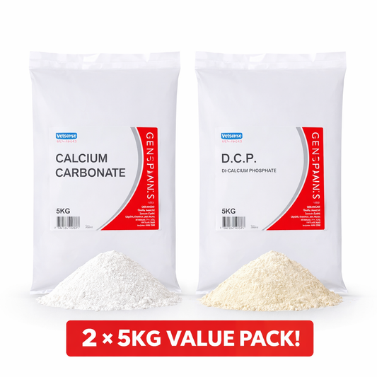 Gen Pack Calcium Carbonate & DCP 10kg Value Pack (2 x 5kg)