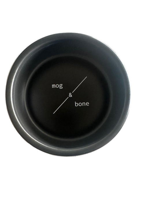 Mog and Bone Ceramic Handmade Cat Bowl - Black
