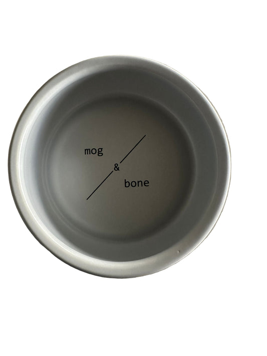 Mog and Bone Ceramic Handmade Cat Bowl - Cool Grey