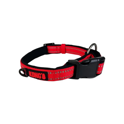 KONG Adjustable Padded Nylon Dog Collars for Dogs with Clasp Buckle Black