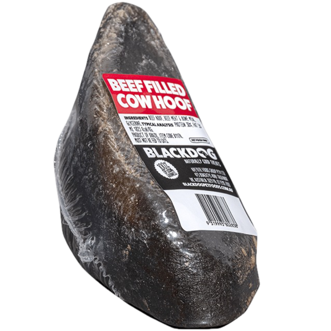 Blackdog Beef Filled Cow Hoof natural dog chew with savoury beef filling