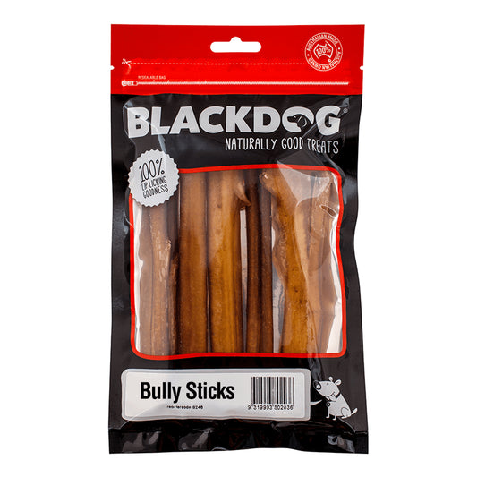 Black Dog Bully Sticks 5 Pack Natural Protein Rich Dental Health