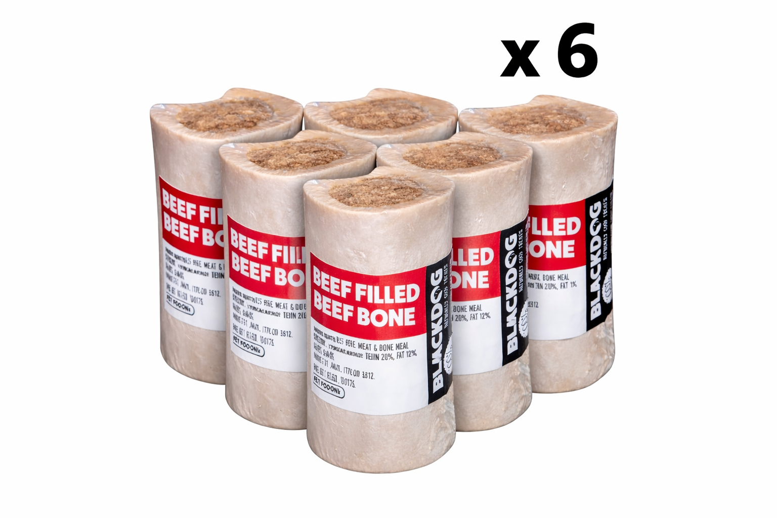 Blackdog Beef Filled Marrowbone Value Bundle 6 bones long lasting dog chews Australia