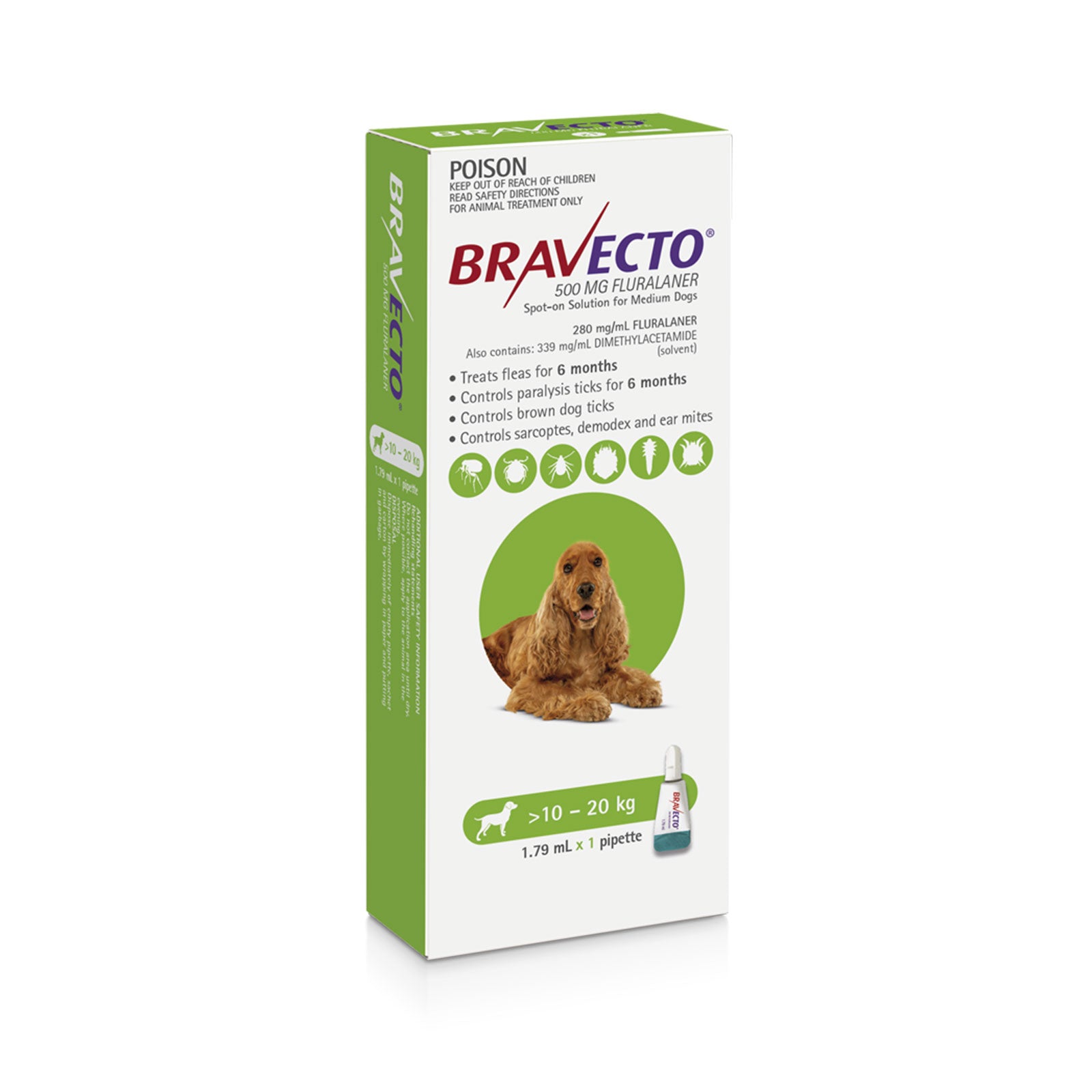 bravecto green 1 pipette