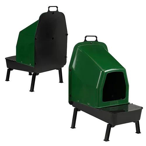 Rollaway nesting box for backyard chickens designed to help protect eggs from pecking

