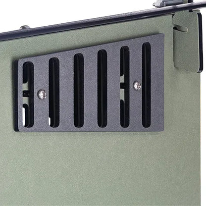 Bainbridge chicken coop ventilation panel and flat roof