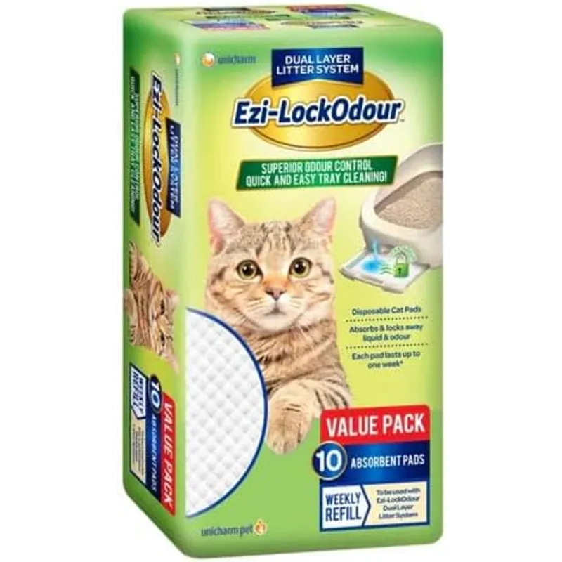 Ezi-LockOdour Absorbent Cat Pads 10 Pack
