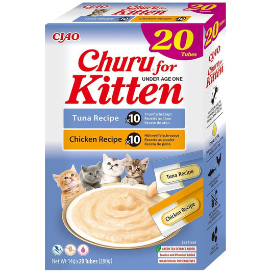 Inaba Churu for Kitten Chicken and Tuna Variety cat treats 20 x 14g box