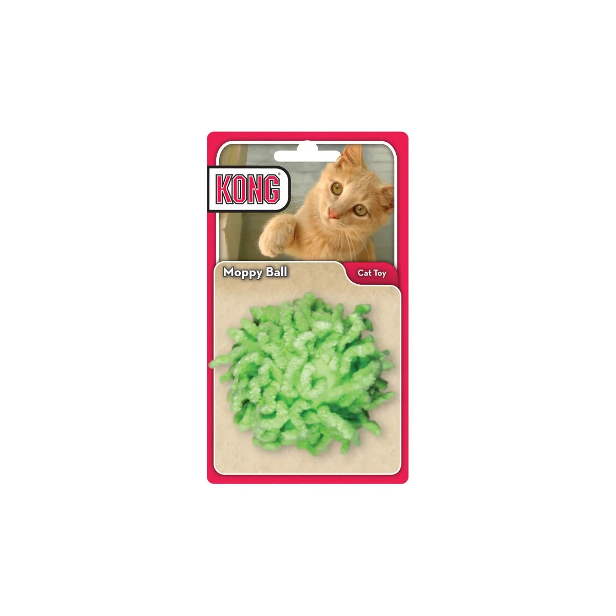 KONG Moppy Ball green textured cat toy
