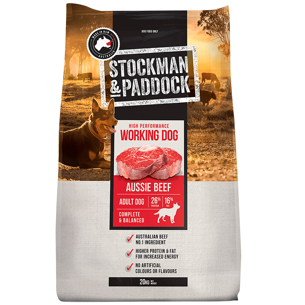 Stockman & Paddock Working Dog Medium Breed Adult Dog Food 20kg Australian made dry dog food
