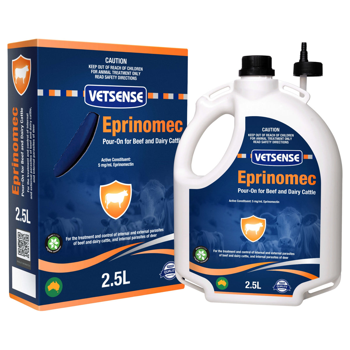 Vetsense Eprinomec Pour-On for Cattle 2.5L with carton