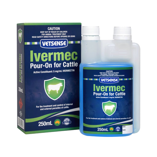 Vetsense Ivermec Pour-On 250mL For Cattle
