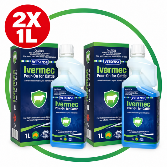 Vetsense Ivermec Pour-On 2 x 1L bundle, 2L total