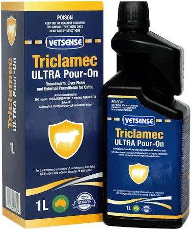 Vetsense Triclamec Ultra Pour-On 1L For Cattle