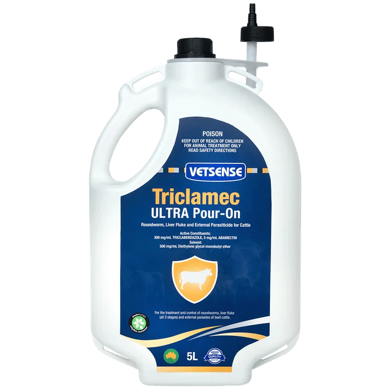 Vetsense Triclamec Ultra Pour-On 5L For Cattle